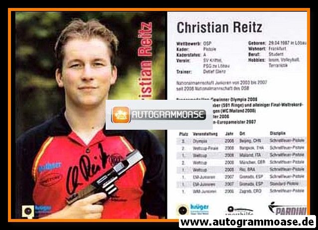 Autogramm Schiessen | Christian REITZ | 2008 (Krüger)