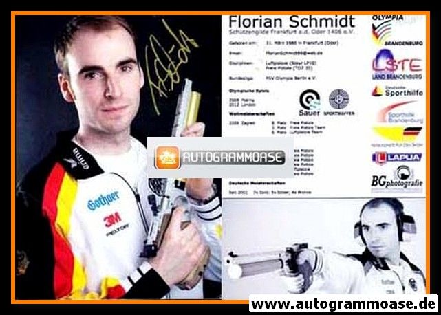 Autogramm Schiessen | Florian SCHMIDT | 2012 (Portrait Color)
