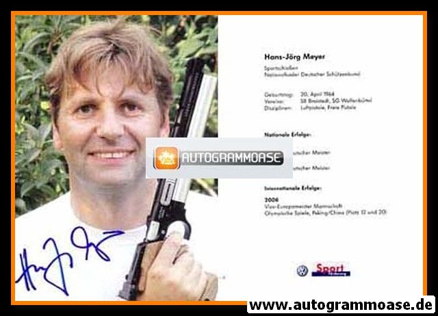 Autogramm Schiessen | Hans-Jörg MEYER | 2000er (Portrait Color)
