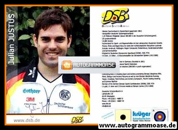 Autogramm Schiessen | Julian JUSTUS | 2008 (DSB)