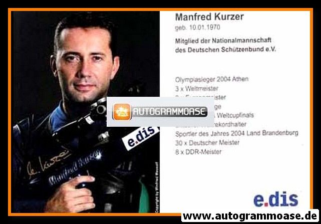 Autogramm Schiessen | Manfred KURZER | 2004 (Portrait Color)