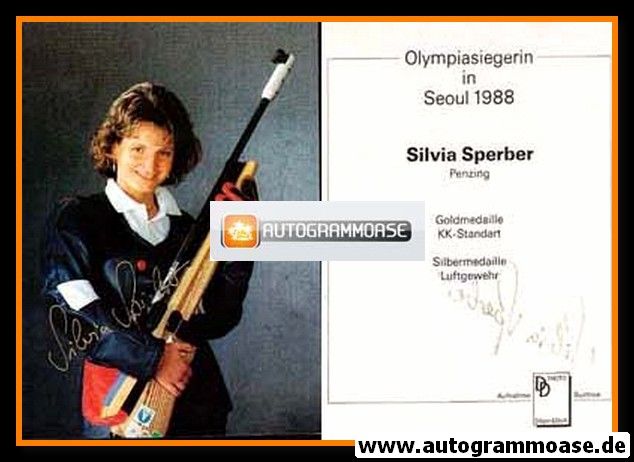 Autogramm Schiessen | Silvia SPERBER | 1980er (Portrait Color)