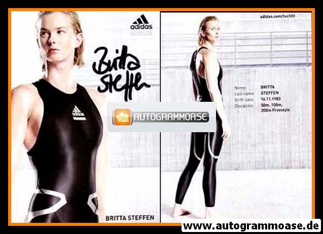 Autogramm Schwimmen | Britta STEFFEN | 2008 (Portrait Color Adidas) OS-Gold
