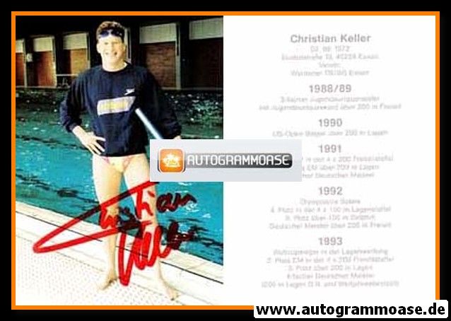 Autogramm Schwimmen | Christian KELLER | 1993 (Portrait Color)
