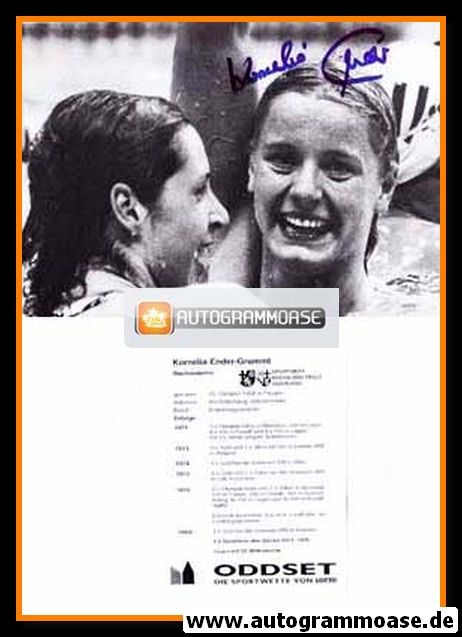 Autogramm Schwimmen | Kornelia ENDER | 1980er (Jubelszene SW) OS-Gold DDR