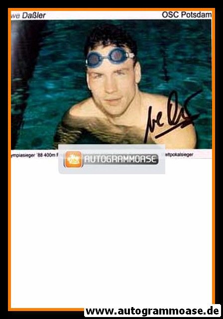 Autogramm Schwimmen | Uwe DASSLER | 1980er Foto (Portrait Color)