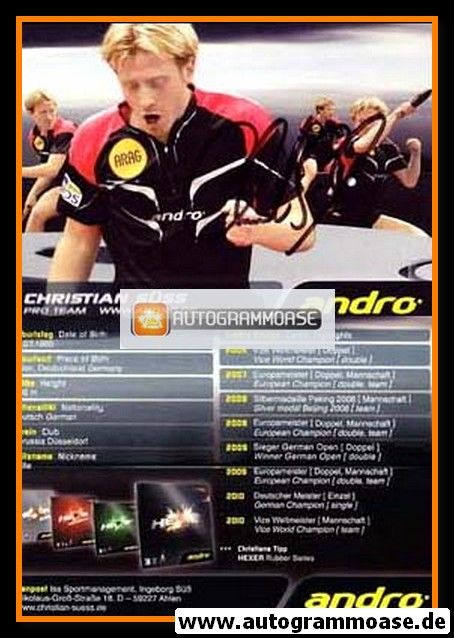 Autogramm Tischtennis | Christian SÜSS | 2009 (Andro)
