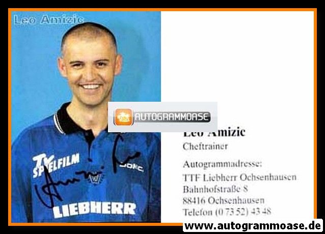 Autogramm Tischtennis | TTF Liebherr Ochsenhausen | 2000er | Leo AMIZIC