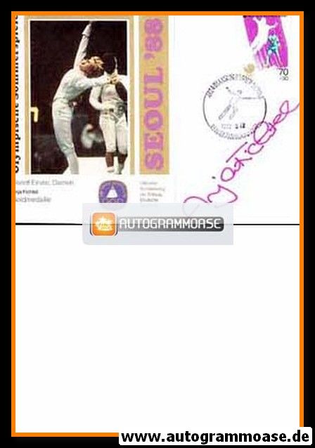Autogramm Fechten | Anja FICHTEL | 1986 (Sonderbeleg DSH) OS-Gold