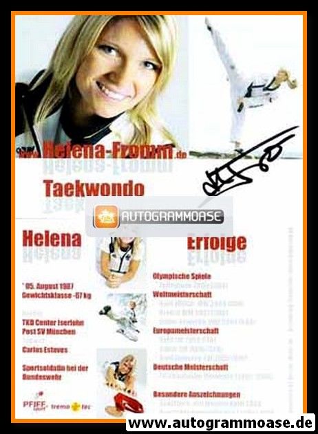 Autogramm Taekwondo | Helena FROMM | 2008 (Portrait Color)