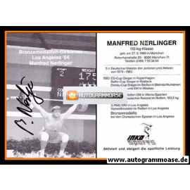 Autogramm Gewichtheben | Manfred NERLINGER | 1984 (Portrait SW) OS-Silber
