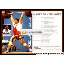 Autogramm Gewichtheben | Manfred NERLINGER | 1988 (Collage)