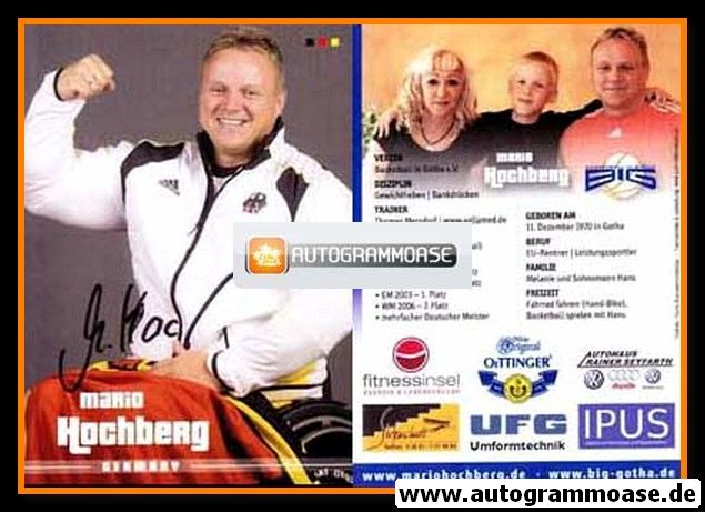 Autogramm Paralympics | Gewichtheben | Mario HOCHBERG | 2010er (Portrait Color)