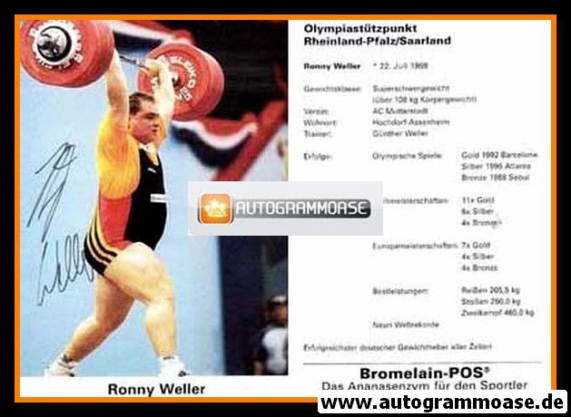 Autogramm Gewichtheben | Rolf MILSER | 1980er Foto (Portrait Color)