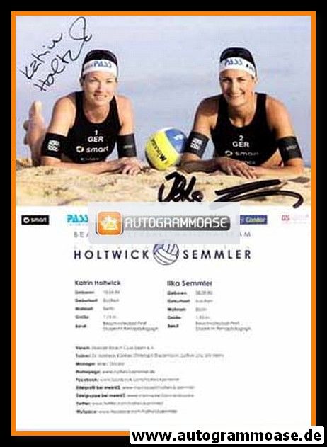 Autogramme Beachvolleyball | Ilka SEMMLER + Katrin HOLTWICK | 2010er (Portrait Color)