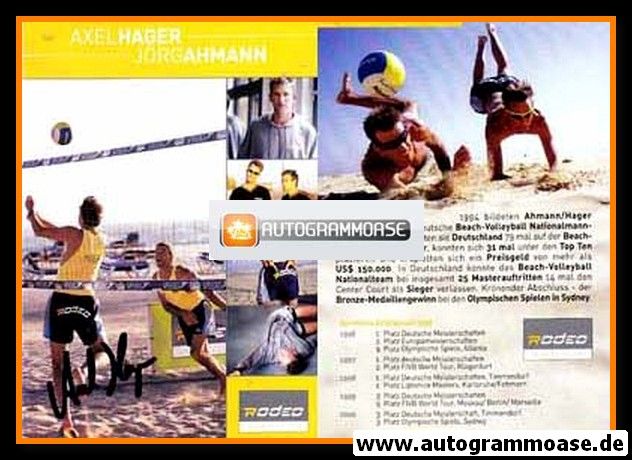 Autogramm Beachvolleyball | Axel HAGER | 2000 (Rodeo)