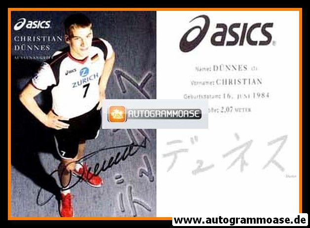 Autogramm Volleyball | Deutschland DVV | 2008 | Christian DÜNNES