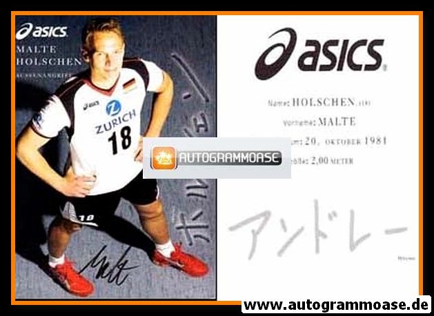 Autogramm Volleyball | Deutschland DVV | 2008 | Malte HOLSCHEN