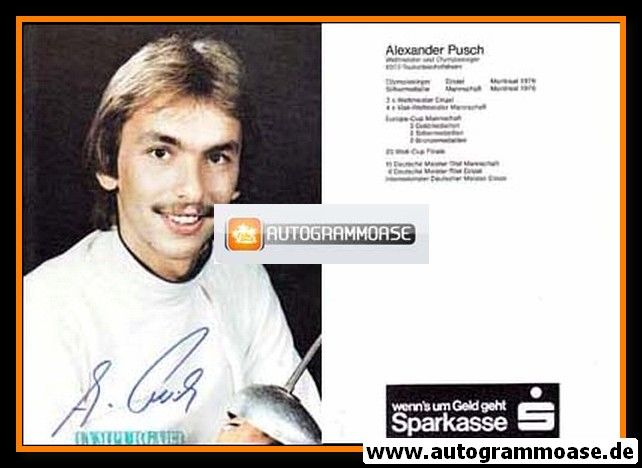 Autogramm Fechten | Alexander PUSCH | 1970er (Portrait Sparkasse) OS-Gold