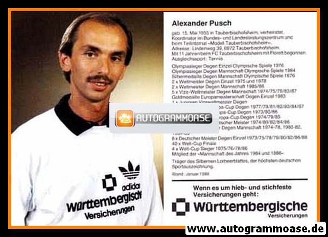 Autogramm Fechten | Alexander PUSCH | 1988 (Portrait Württembergische) OS-Gold