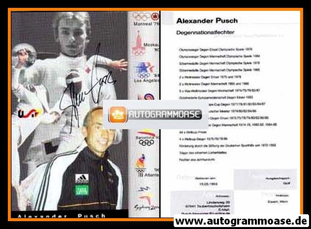 Autogramm Fechten | Alexander PUSCH | 2000er (Collage Olympia) OS-Gold