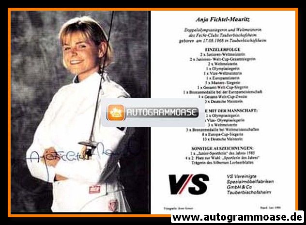 Autogramm Fechten | Anja FICHTEL | 1996 (Portrait Color VS) OS-Gold