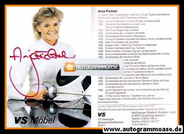 Autogramm Fechten | Anja FICHTEL | 1988 (Portrait Color VS) OS-Gold