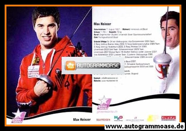 Autogramm Fechten | Max HEINZER | 2009 (Golden Talents)