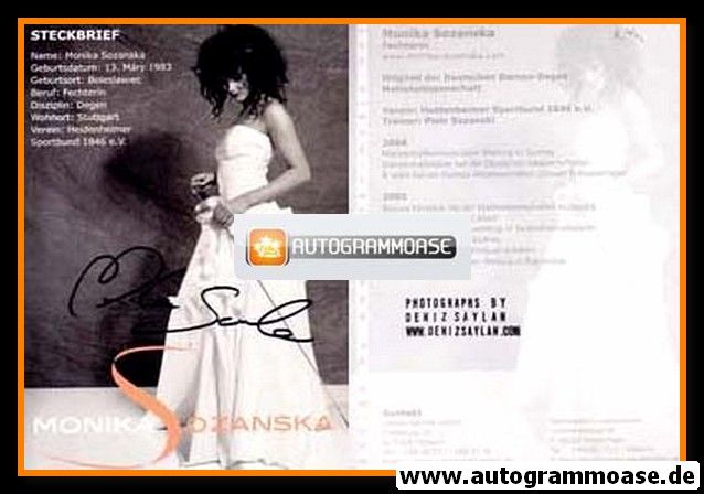 Autogramm Fechten | Monika SOZANSKA | 2006 (Portrait SW)