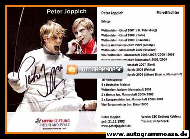 Autogramm Fechten | Peter JOPPICH | 2009 (Lotto RP)