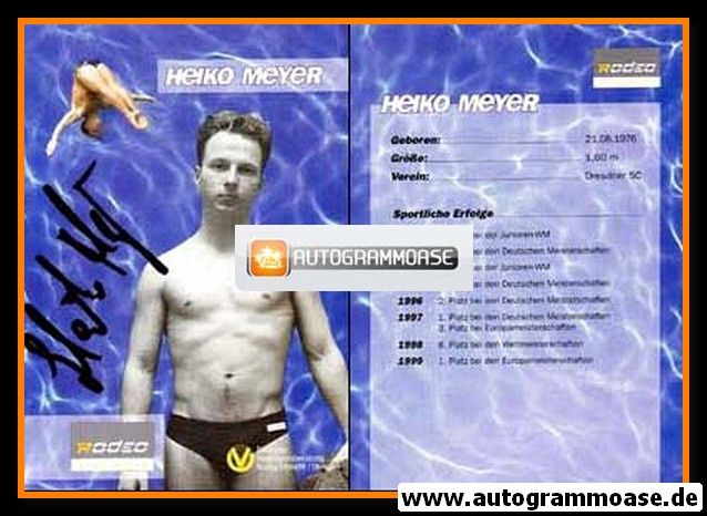 Autogramm Wasserspringen | Heiko MEYER | 1999 (Rodeo)
