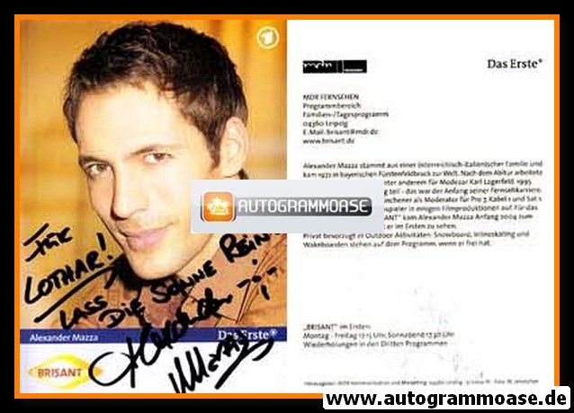 Autogramm TV | ARD | Alexander MAZZA | 2004 "Brisant" (Jehnichen)