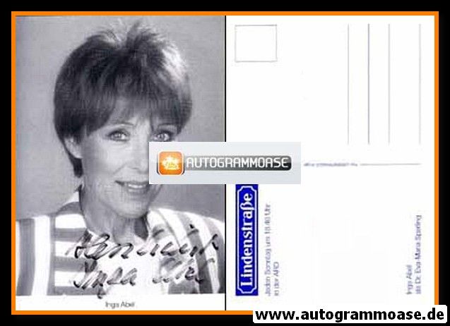 Autogramm TV | ARD | Inga ABEL | 1990er "Lindenstrasse" (Krüger)