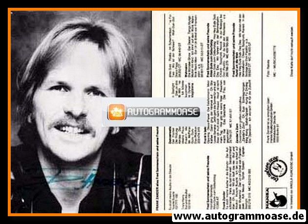 Autogramm Schlager | Frank ZANDER | 1980er Fred Sonnenschein (Portrait SW)