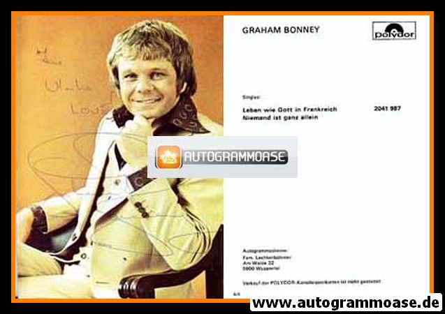 Autogramm Schlager | Graham BONNEY | 1978 "Leben Wie Gott" (Polydor)