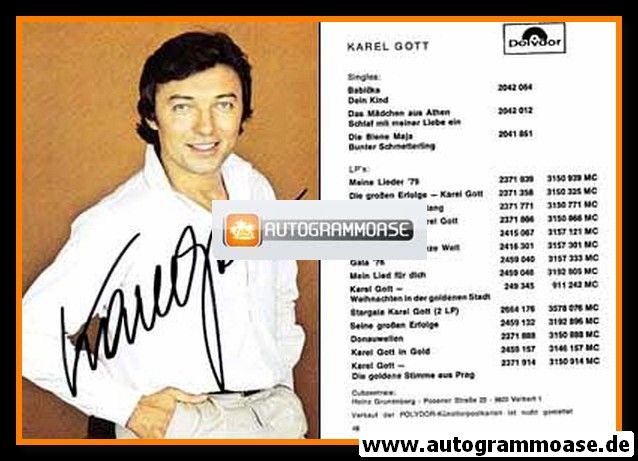 Autogramm Schlager | Karel GOTT | 1979 "Babicka" (Portrait Color Polydor)