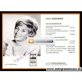 Autogramm Schlager | Lale ANDERSEN | 1951 "Blaue Nacht Am Hafen" (Electrola)