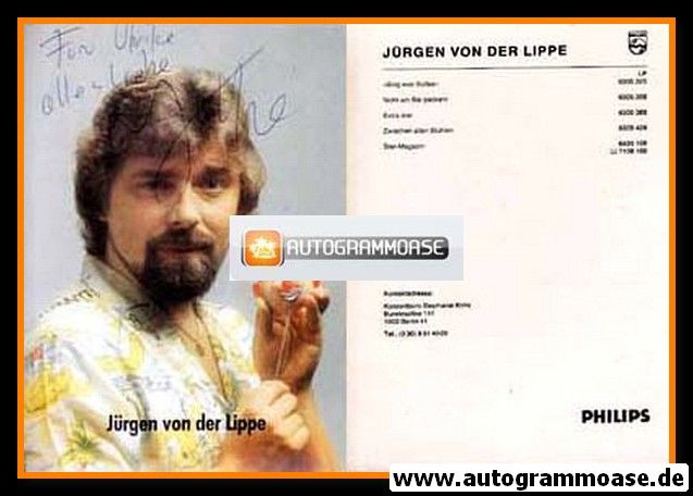 Autogramm Schlager | Jürgen VON DER LIPPE | 1981 "Star-Magazin" Philips