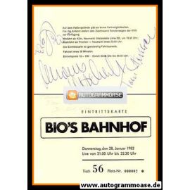 Autogramme TV | BIO´S BAHNHOF | 1982 (Thomas GOTTSCHALK + Toni STRICKER)