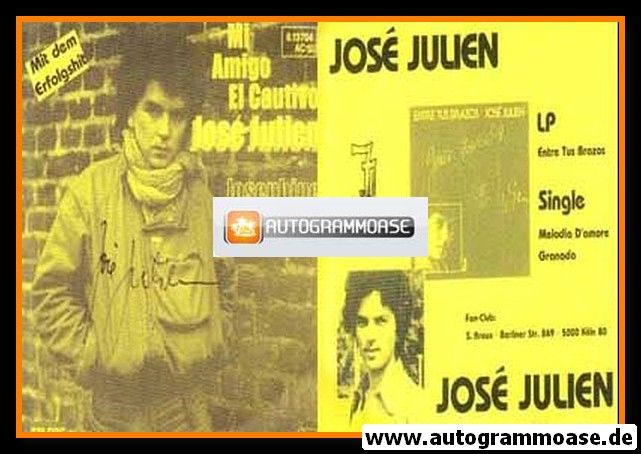 Autogramm Musik | Jose JULIEN | 1983 "Mi Amigo El Cautivo"