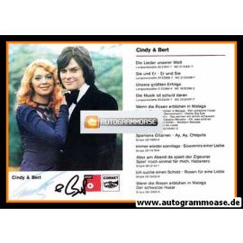 Autogramme Schlager | CINDY & BERT | 1975 "Wenn Die Rosen Erblühen" (BASF)