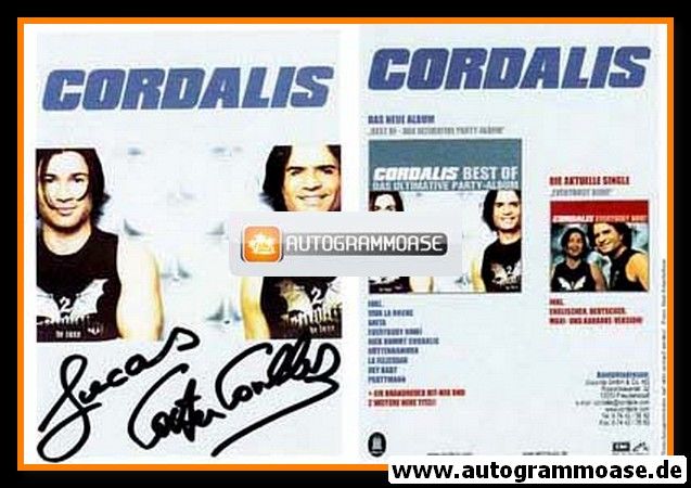 Autogramme Schlager | CORDALIS | 2001 "Everybody Now" (EMI)