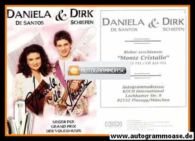 Autogramm Instrumental (Pan-Flöte) | Daniela DE SANTOS (mit Dirk) | 1996 "Monte Cristallo" (Koch)