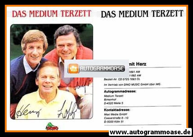 Autogramme Schlager | MEDIUM-TERZETT | 1988 "Stimmung Mit Herz" (Dino)