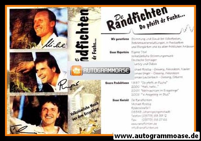 Autogramme Volksmusik | DE RANDFICHTEN | 2002 "Arzgebirg Im Blut" (Collage Color)