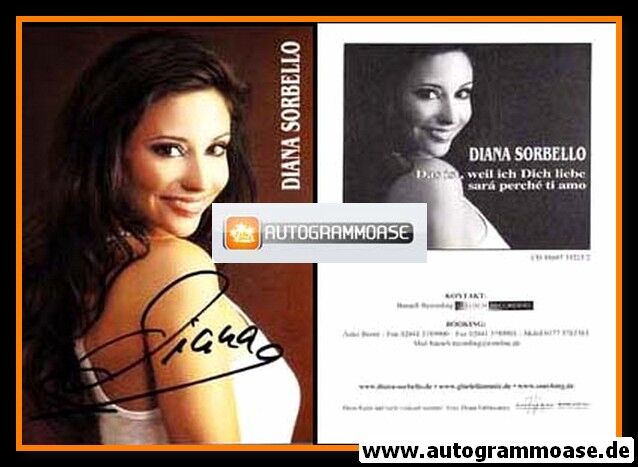 Autogramm Schlager | Diana SORBELLO | 2008 "Das Ist Weil Ich Dich Liebe" (Portrait Color)