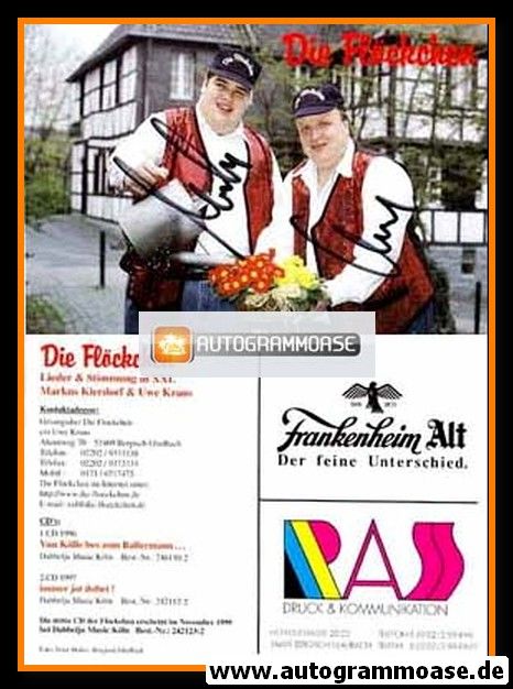 Autogramme Schlager | DIE FLÖCKCHEN | 1999 "Jetzt Jeiht Et Rund"