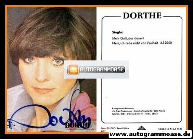 Autogramm Schlager | Dorthe KOLLO | 1977 "Mein Gott Das Dauert" (Telefunken)