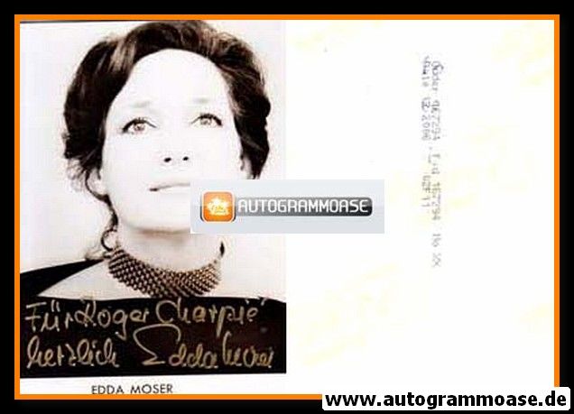 Autogramm Klassik | Edda MOSER | 1980er Foto (Portrait SW) 2