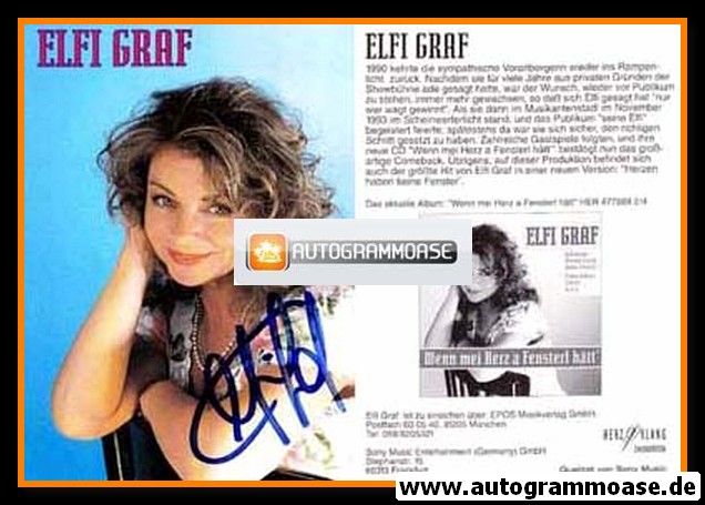 Autogramm Schlager | Elfi GRAF | 1994 "Wenn Mei Herz A Fensterl Hätt" (Sony)